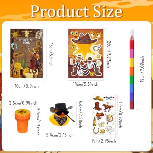 Cinrobiye 72 Pcs Western Party Favors Set