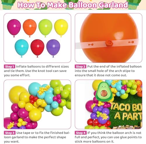 Amandir 169Pcs Mexican Fiesta Balloon Decor Kit