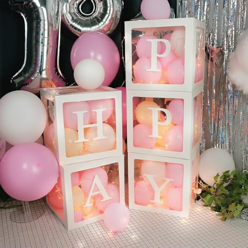 Ledio Clear Balloon Boxes with LED Lights and Letters