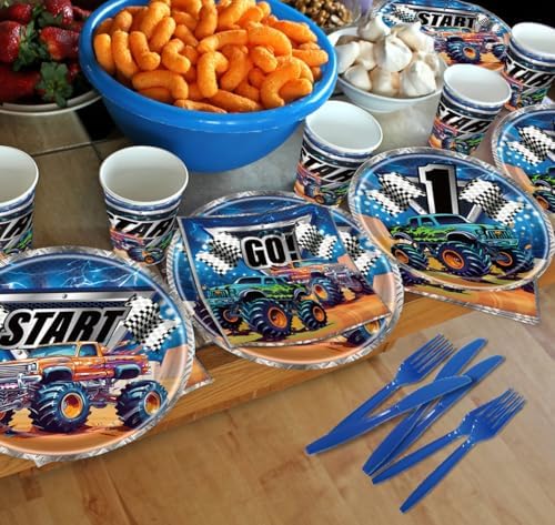 Monster Truck Birthday Party Decorations Set for 24 Guests