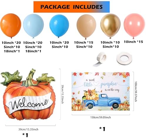 Little Pumpkin Baby Shower Decorations Garland Arch Kit