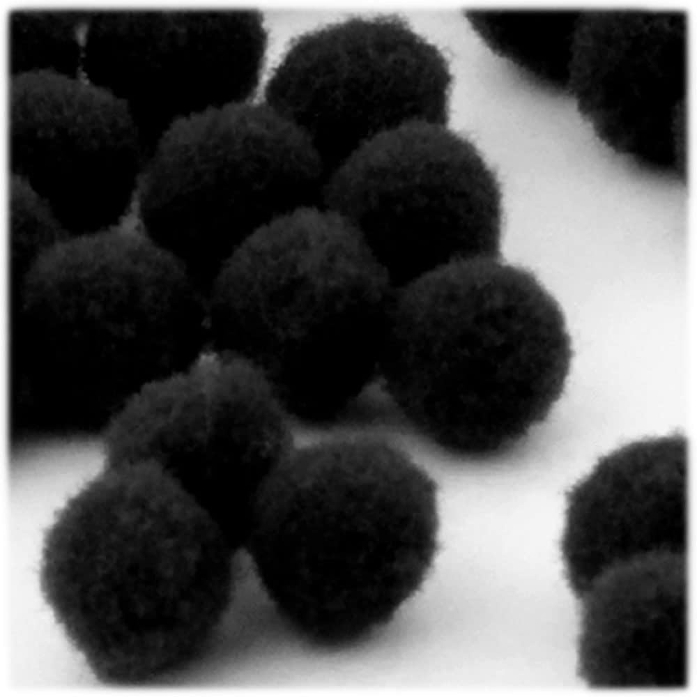 The Crafts Outlet 1000 Piece Acrylic Pom Poms Black 25mm
