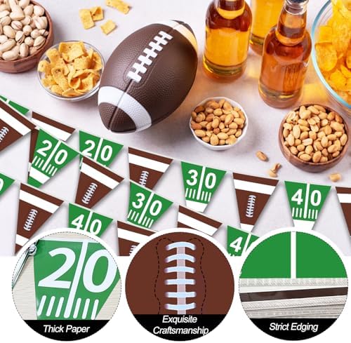 100FT Football Banner with Triangle Flags for Party Decorations