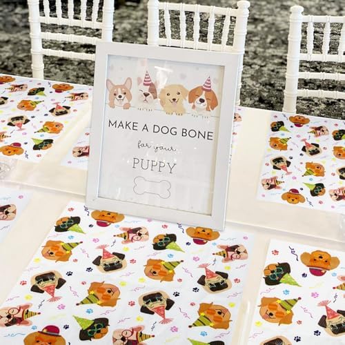 100 Pcs Cute Puppy Dog Party Napkins - 13x13 Inch
