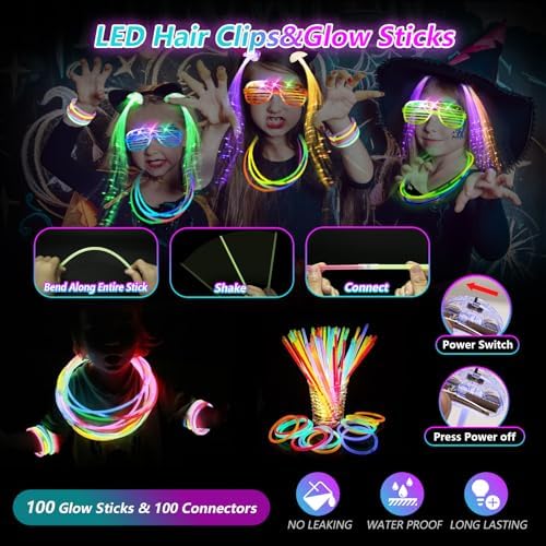 148 Piece Glow in the Dark Party Kit with LED Accessories