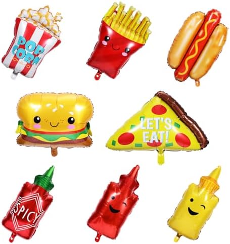 8pcs Food Themed Balloons for Parties and Birthdays