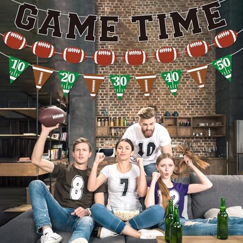 Football Banner Garland for Game Day Party Decor
