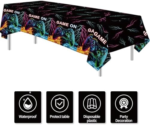 Vibrant Gaming Tablecloth Set 3Pcs 55x86 Inches