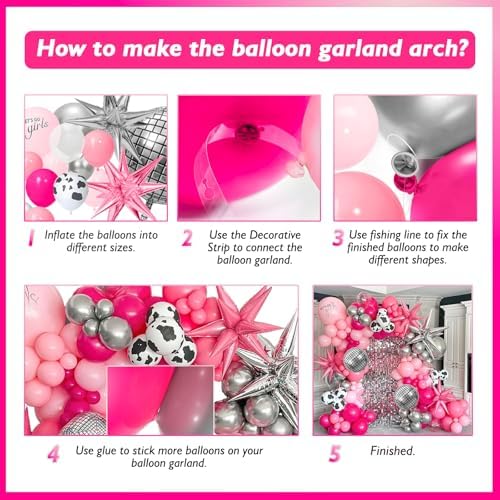 128pcs Disco Cowgirl Balloon Decor Kit