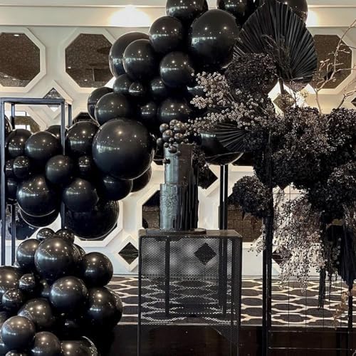 PartyWoo Black Balloons 142 PCS Arch Garland Kit