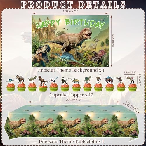KEFAN Dinosaur Party Decor Set for 20 Guests