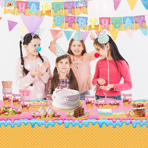 146Pcs Ice Cream Party Supplies Kit for 24 Guests