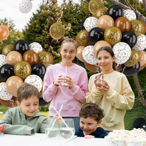 FEYG Cheetah Print Balloons 52PCS Animal Party Decor