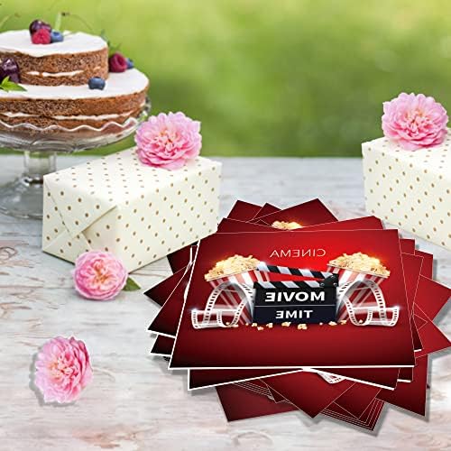 Movie Night Themed 24-Person Paper Plates Napkins Set