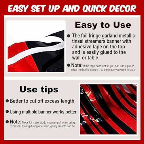 4 Pack 10 Ft Metallic Foil Garland Streamers
