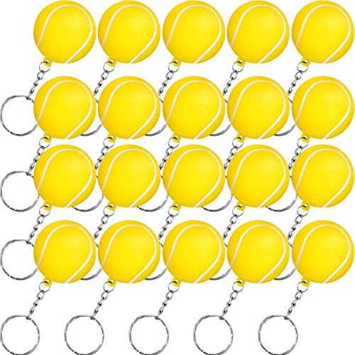 Blulu 20 Pack Tennis Ball Keychains Stress Relief Party Favors