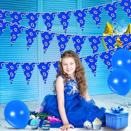 Pajean 49 Ft Blue and Gold Party Banner Decorations