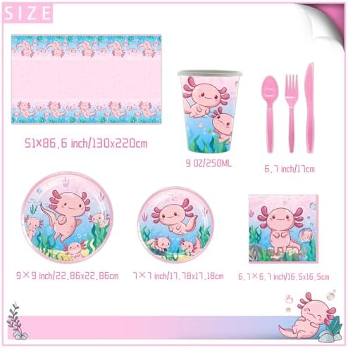 81 Pcs Axolotl Birthday Party Supplies Set