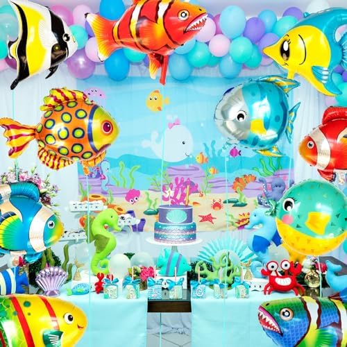 Fish Balloons Decoration 10PCS for Kids Birthday