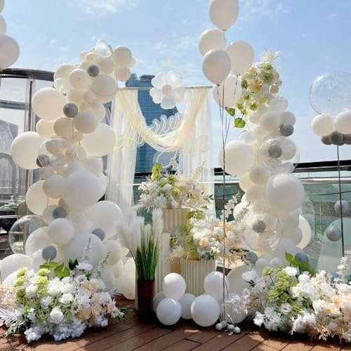 120pcs White Balloon Arch Kit for Party Decor