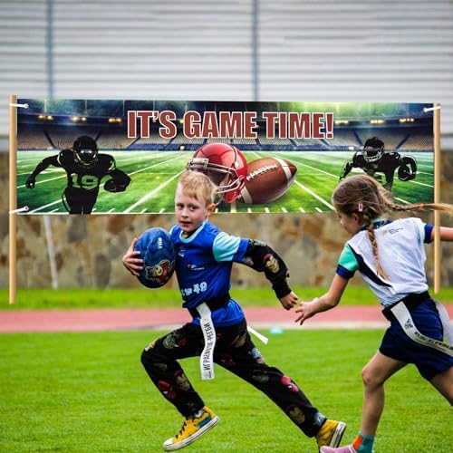 Hooqict Football Banner Game Time Party Decor