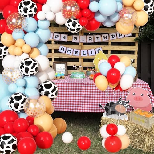 170Pcs Farm Animal Balloon Garland Arch Kit