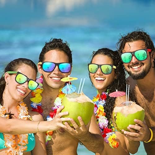 Cawiew 48 Pack Neon Plastic Sunglasses with UV400 Protection