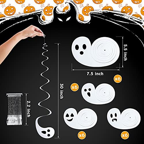 Zonon Halloween Decorations 24-Piece Spiral Ghost Set