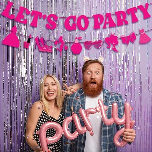 Generic Lets Go Party Hot Pink Banner - 10 Ft