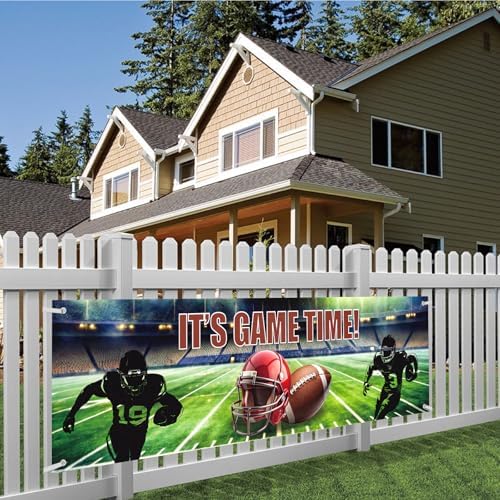Hooqict Football Banner Game Time Party Decor