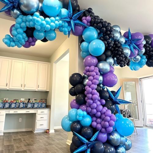 60pcs 12in Metallic Blue Purple Teal Balloons