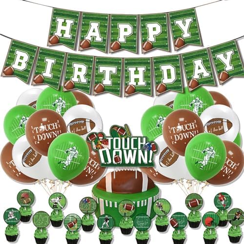 Football Themed Birthday Banner Decorations Set