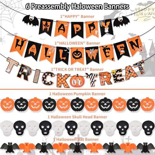 AhfuLife Halloween Decorations Set with Banners