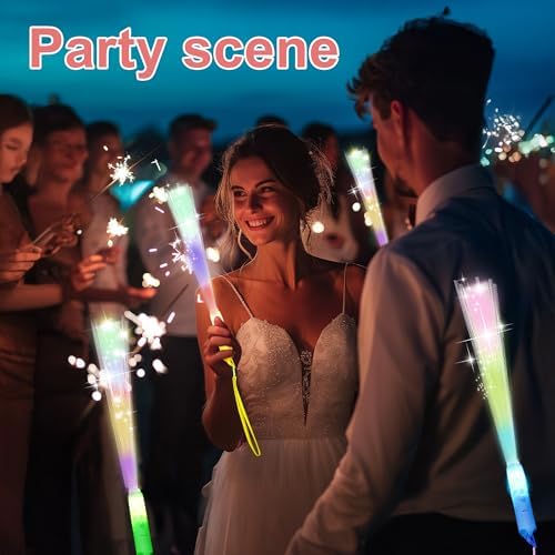 12 Pcs LED Fiber Optic Wand Glow Wands for Parties