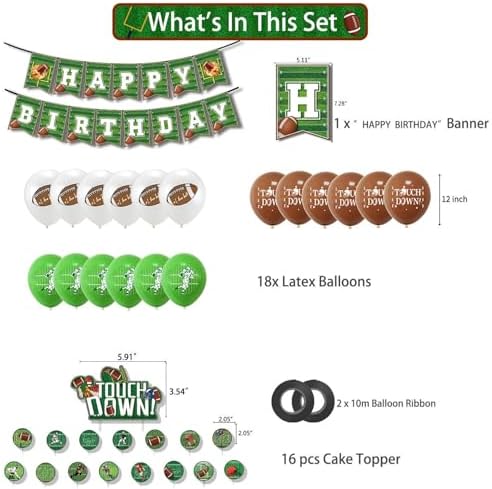 Football Themed Birthday Banner Decorations Set