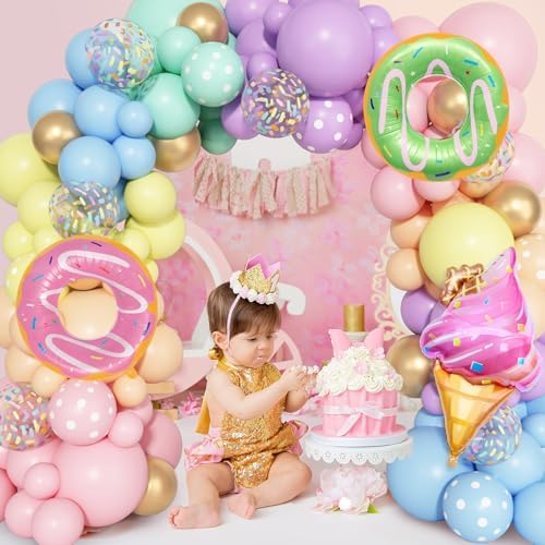 Pastel Donut Balloon Arch Garland Kit