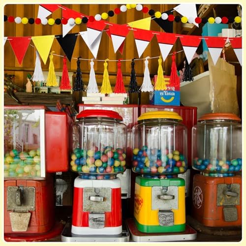 5 Pcs Cartoon Birthday Party Decor Banners Flags