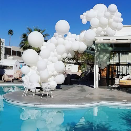 PartyWoo 20 Pack 18 Inch Matte White Latex Balloons