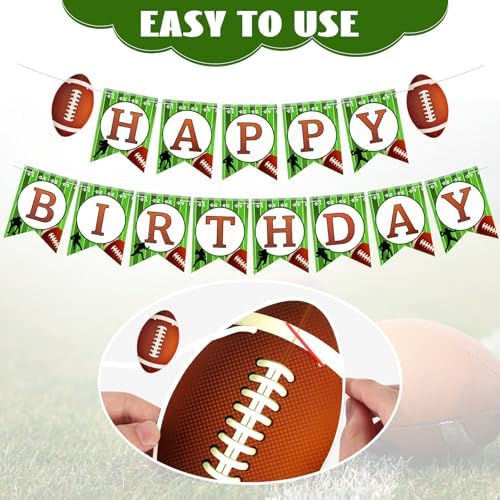 Football Birthday Banner with String Flags