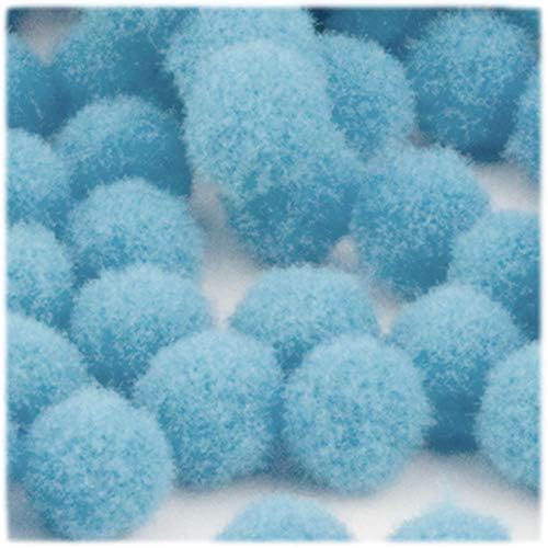 The Crafts Outlet 1000 Piece Light Blue Pom Poms 25mm Acrylic Round