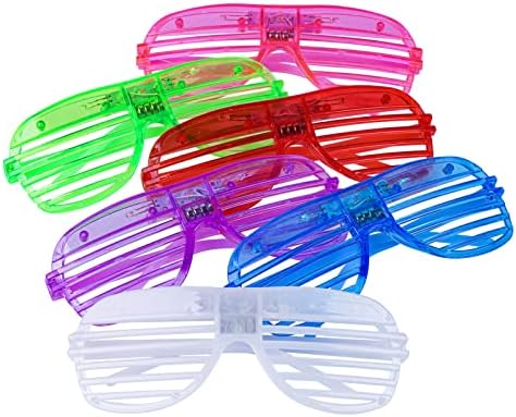 12 Piece Flaming LED Light Up Shutter Sunglasses Shades
