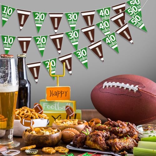 4 Pcs Football Banners Green Sports Party Decor
