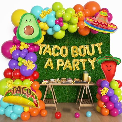 Amandir 169Pcs Mexican Fiesta Balloon Decor Kit