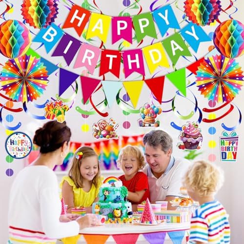 Colorful Happy Birthday Decorations Set
