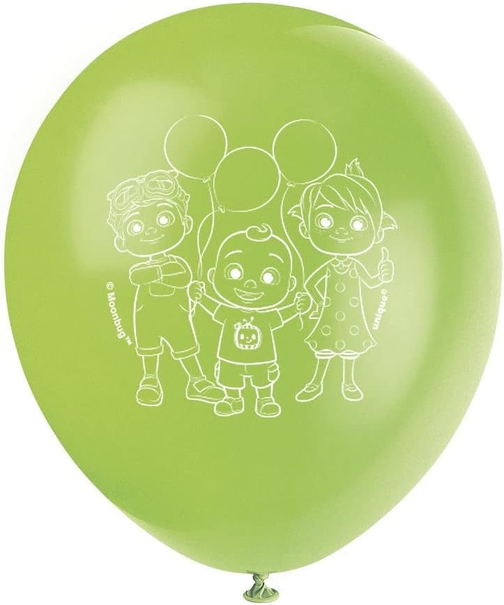 Cocomelon Latex Balloons 12 Inch Pack of 8