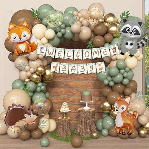 167Pcs Woodland Animals Baby Shower Decorations