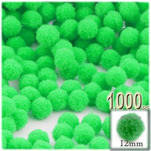 The Crafts Outlet 1000 Piece Pink Pom Poms 12mm Round Acrylic