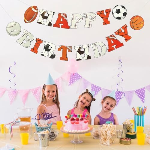 Sports Birthday Banner - Multicolored 6x5 Inches