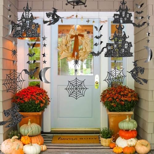 Cheerland Gothic Halloween Black Garland Decor