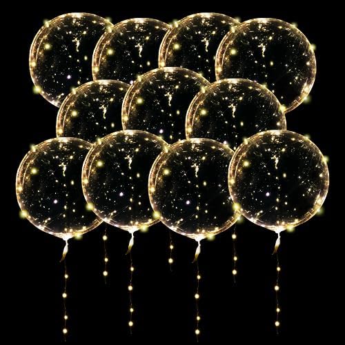 20 Pack LED Balloons with Warm White Lights for Parties